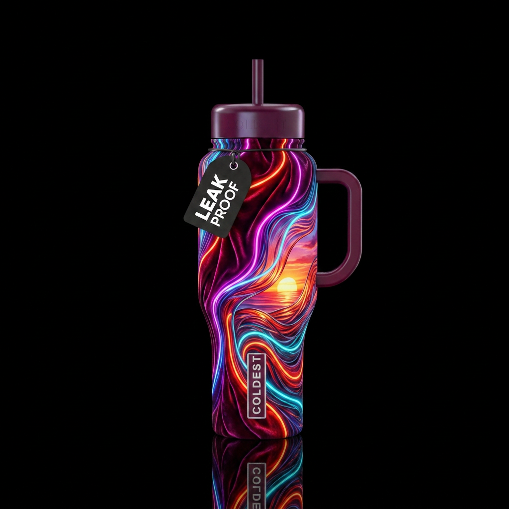 Art sunset water bottle design
