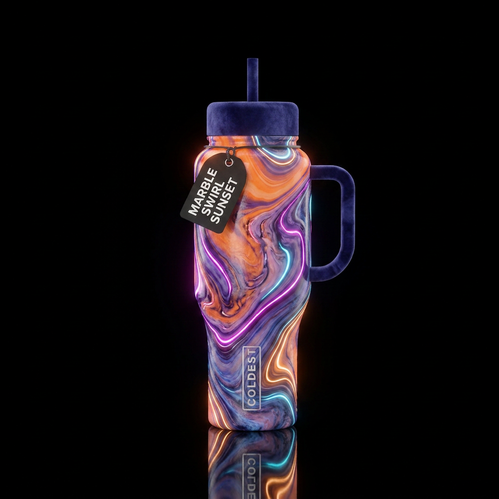 Marble water bottle design