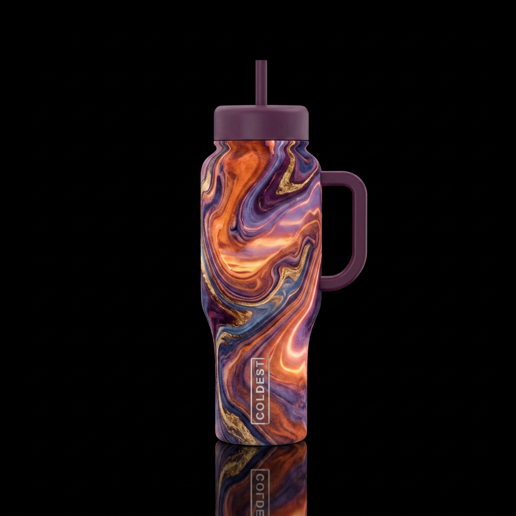 Marble water bottle design