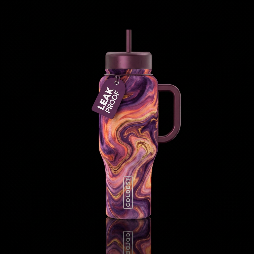 Marble water bottle design