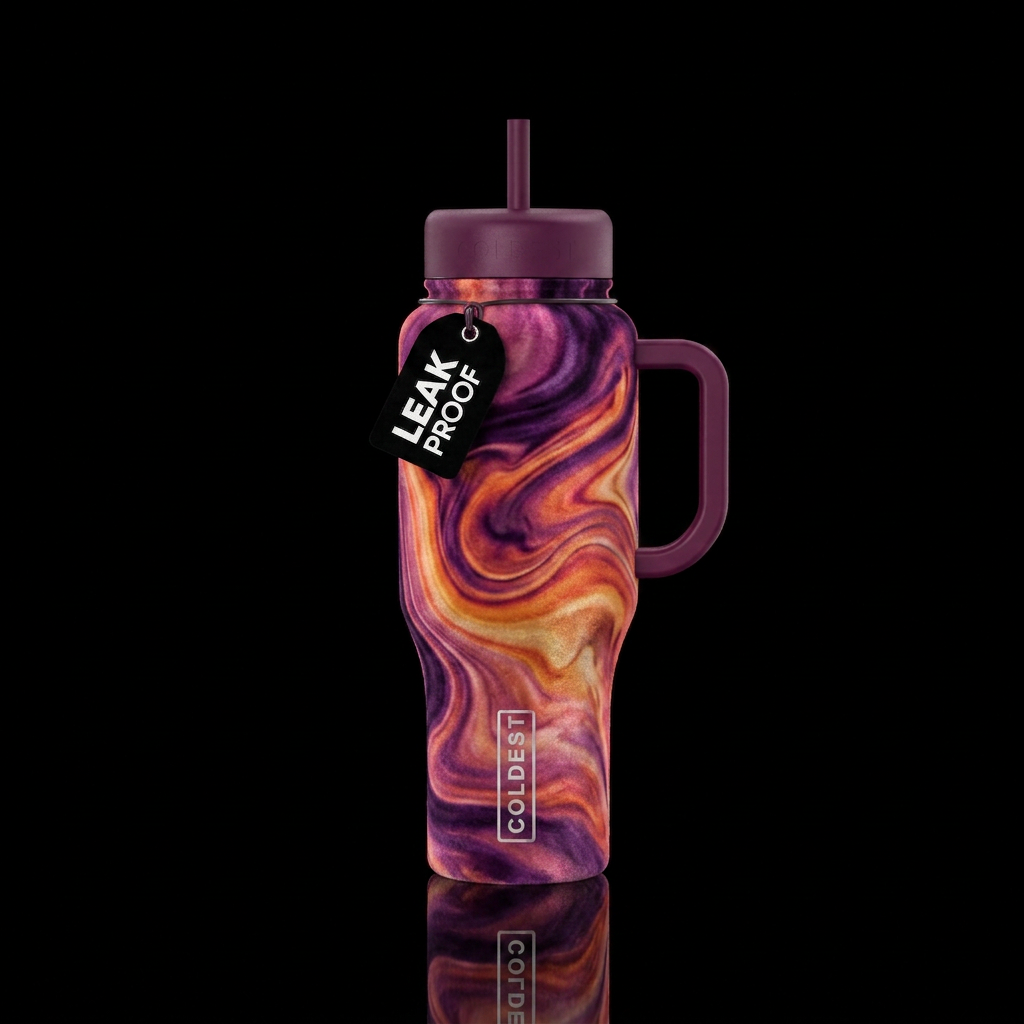 Marble water bottle design