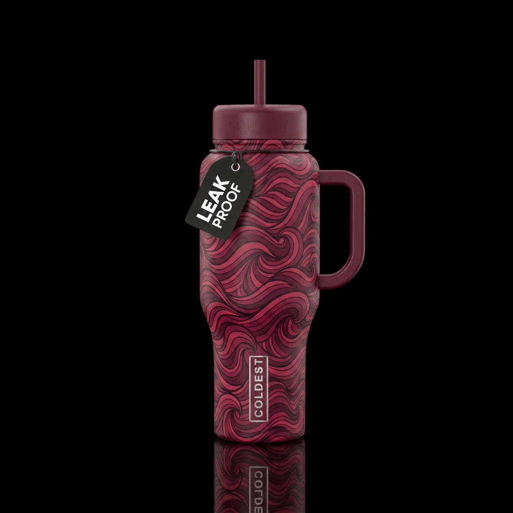 Wave art water bottle design