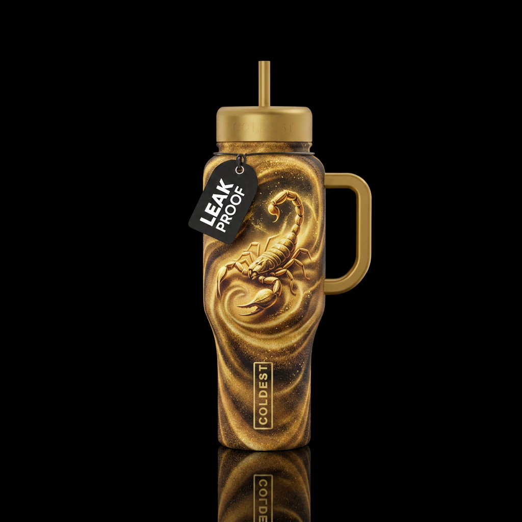 Golden scorpion 🦂 water bottle design