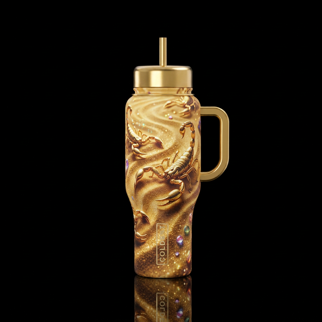 Golden scorpions 🦂 water bottle design