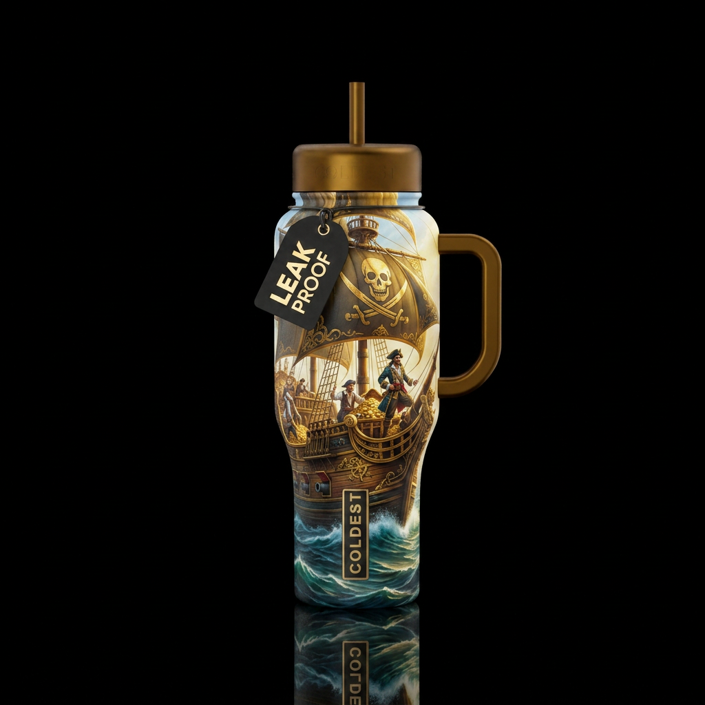 Pirates life water bottle design