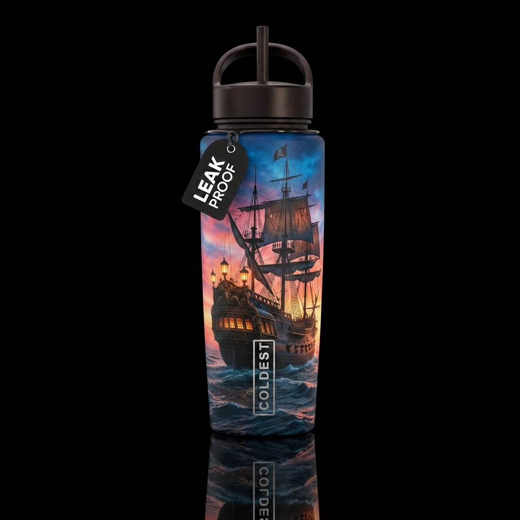 Pirate ship water bottle design