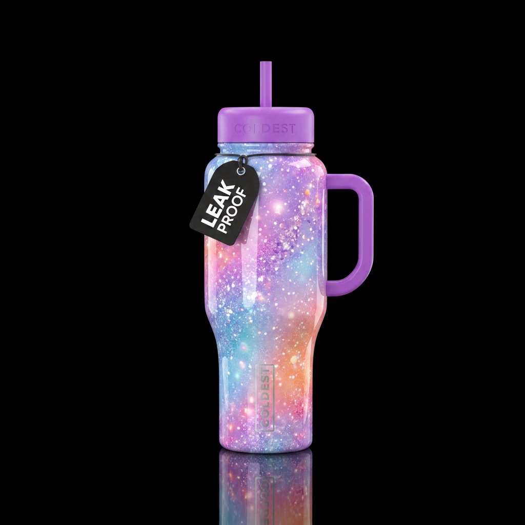 Glitter tie dye water bottle design