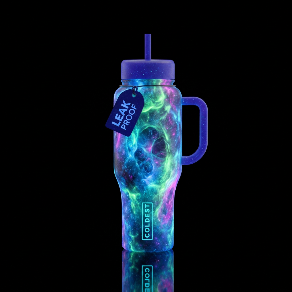 Glowie colors water bottle design