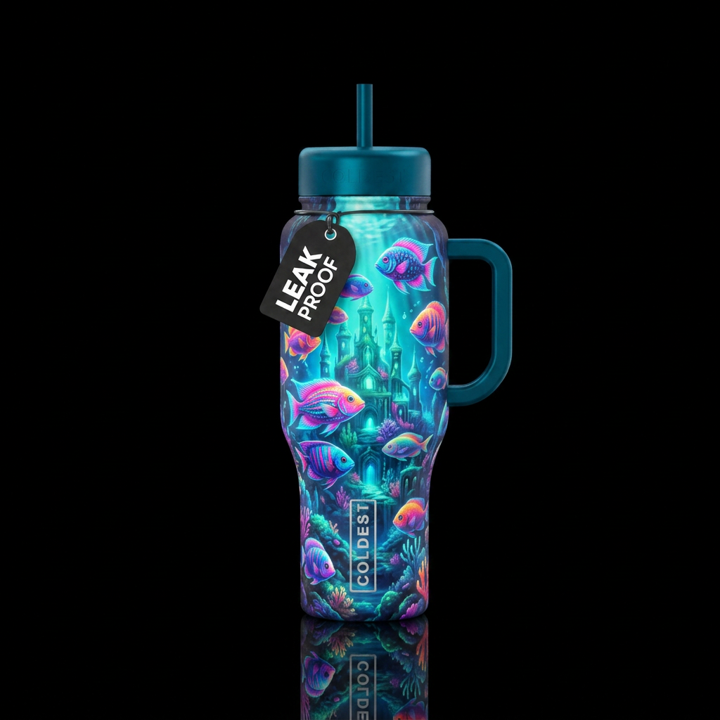 Glowie fish water bottle design