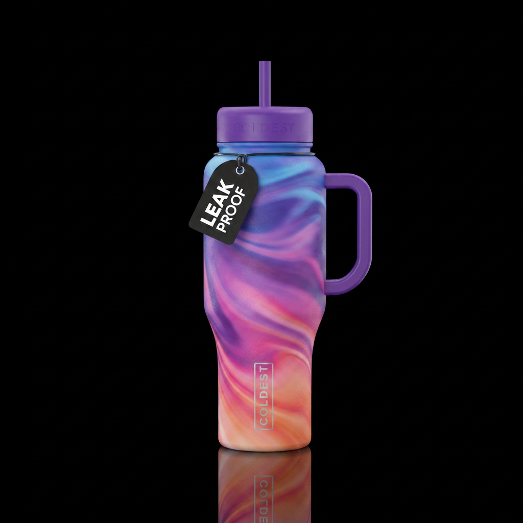 Sunset art water bottle design