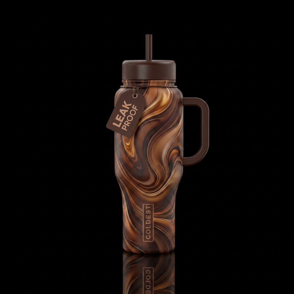 Chocolate swirl water bottle design