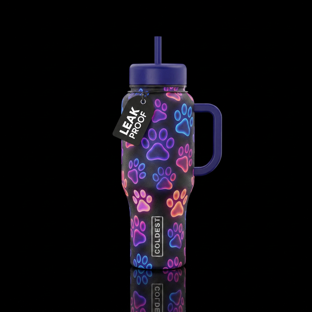 Summer paws water bottle design
