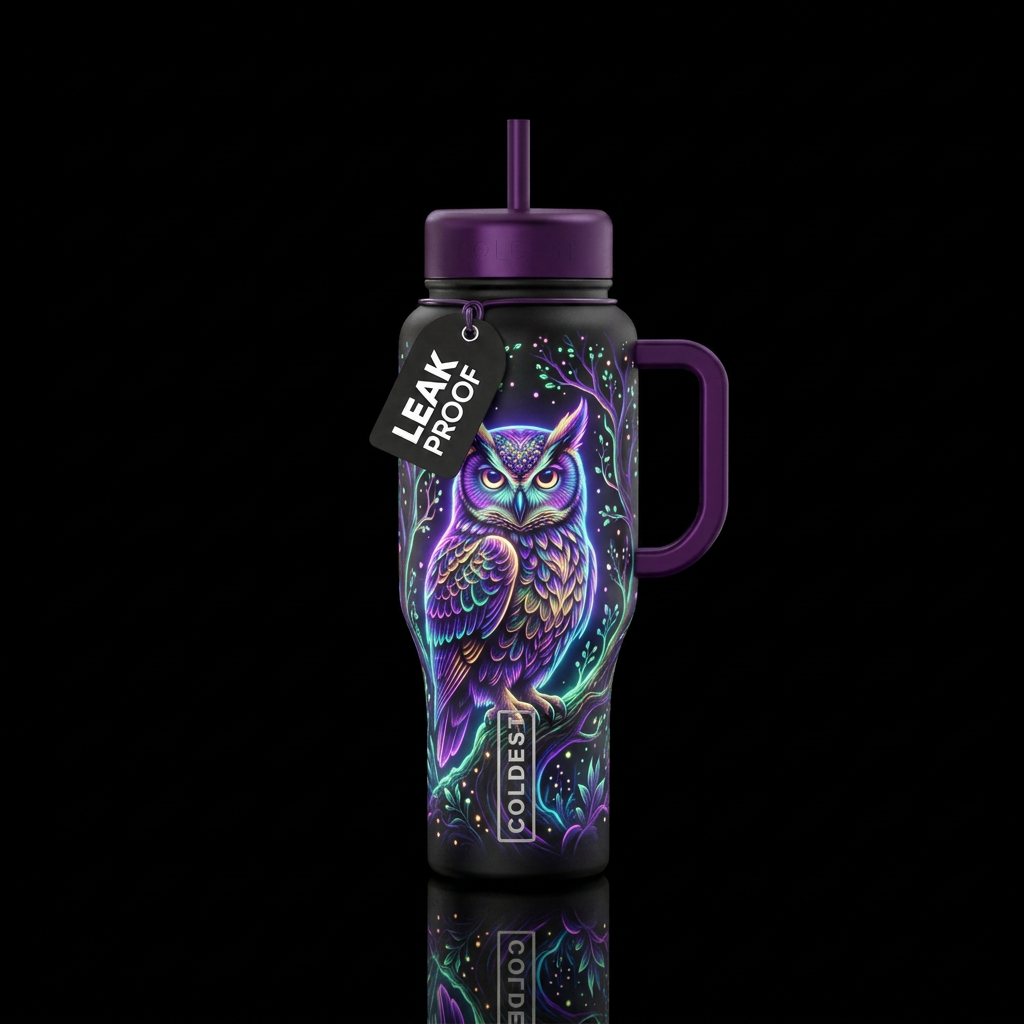 Owl water bottle design