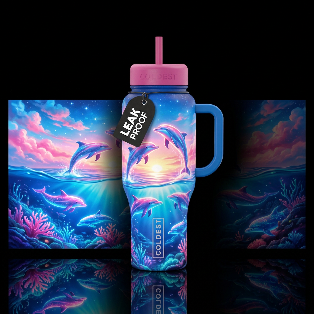 Dolphins 🐬 water bottle design