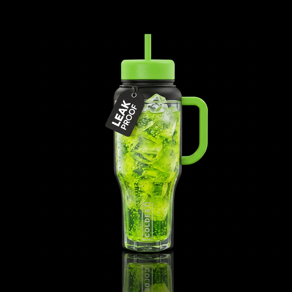 Lime green water bottle design