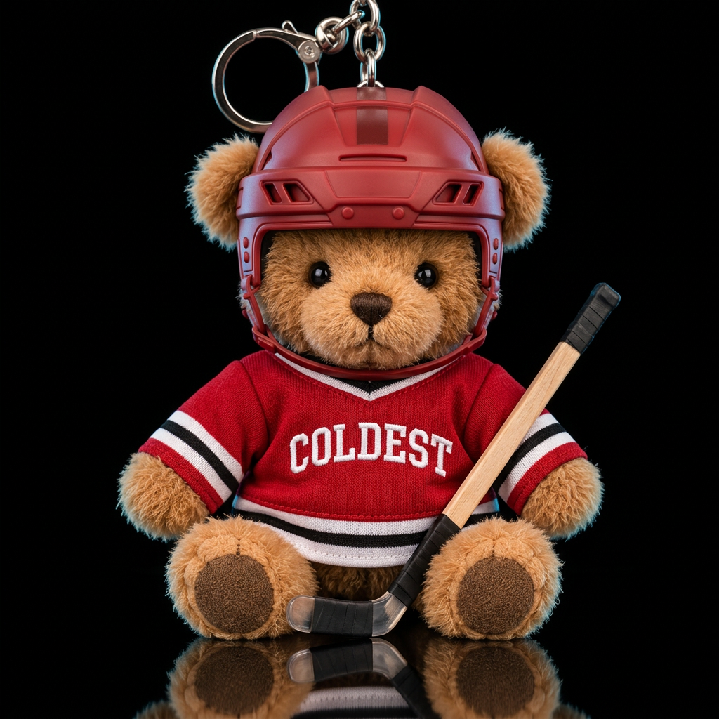 Hockey bear water bottle design