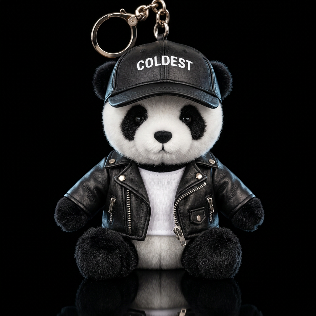 Biker panda water bottle design