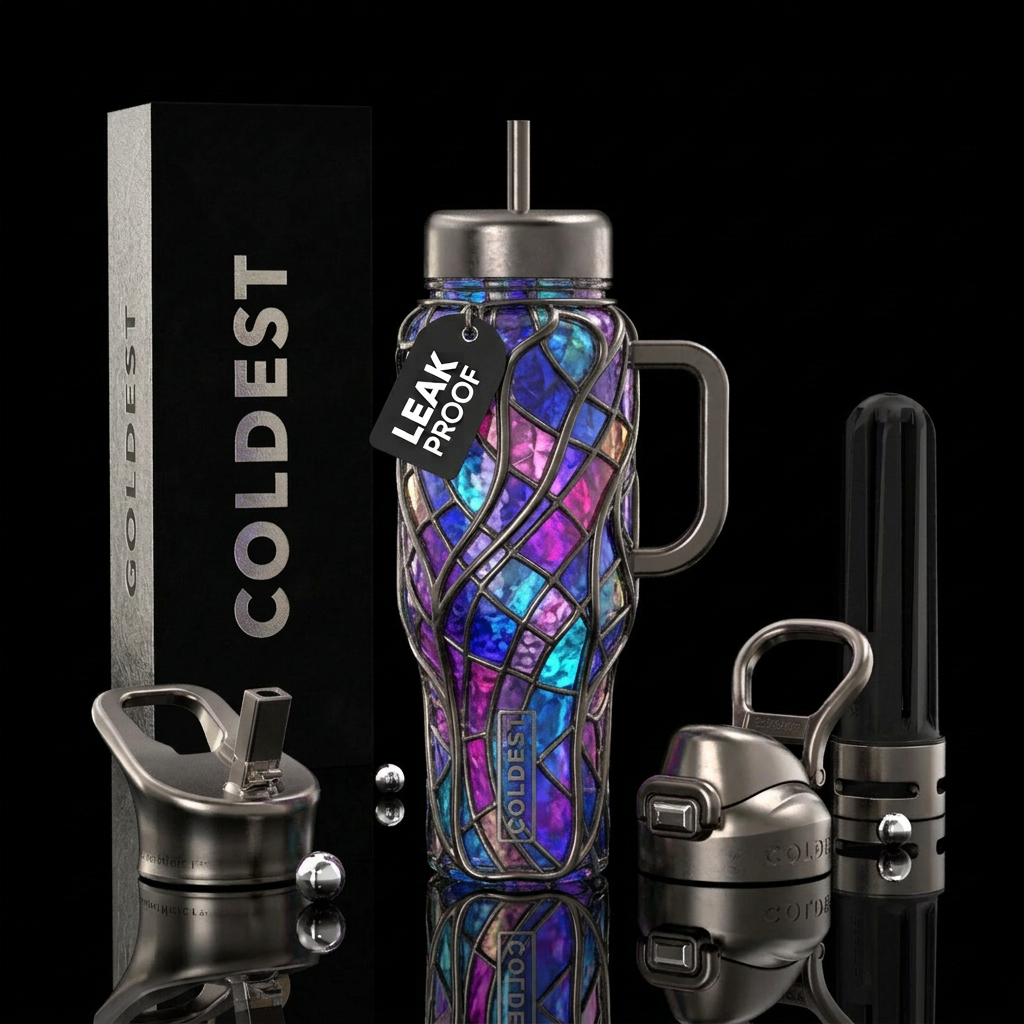 Glass art water bottle design