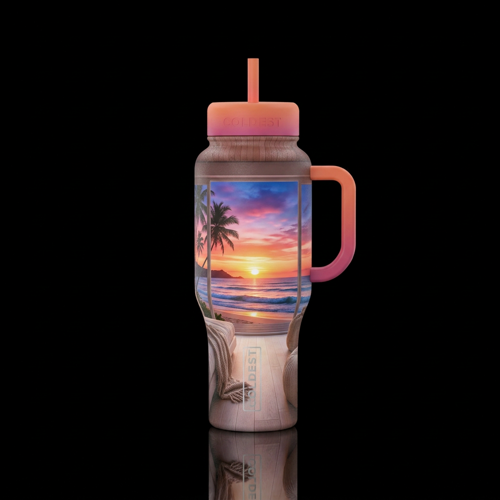 Sunset water bottle design