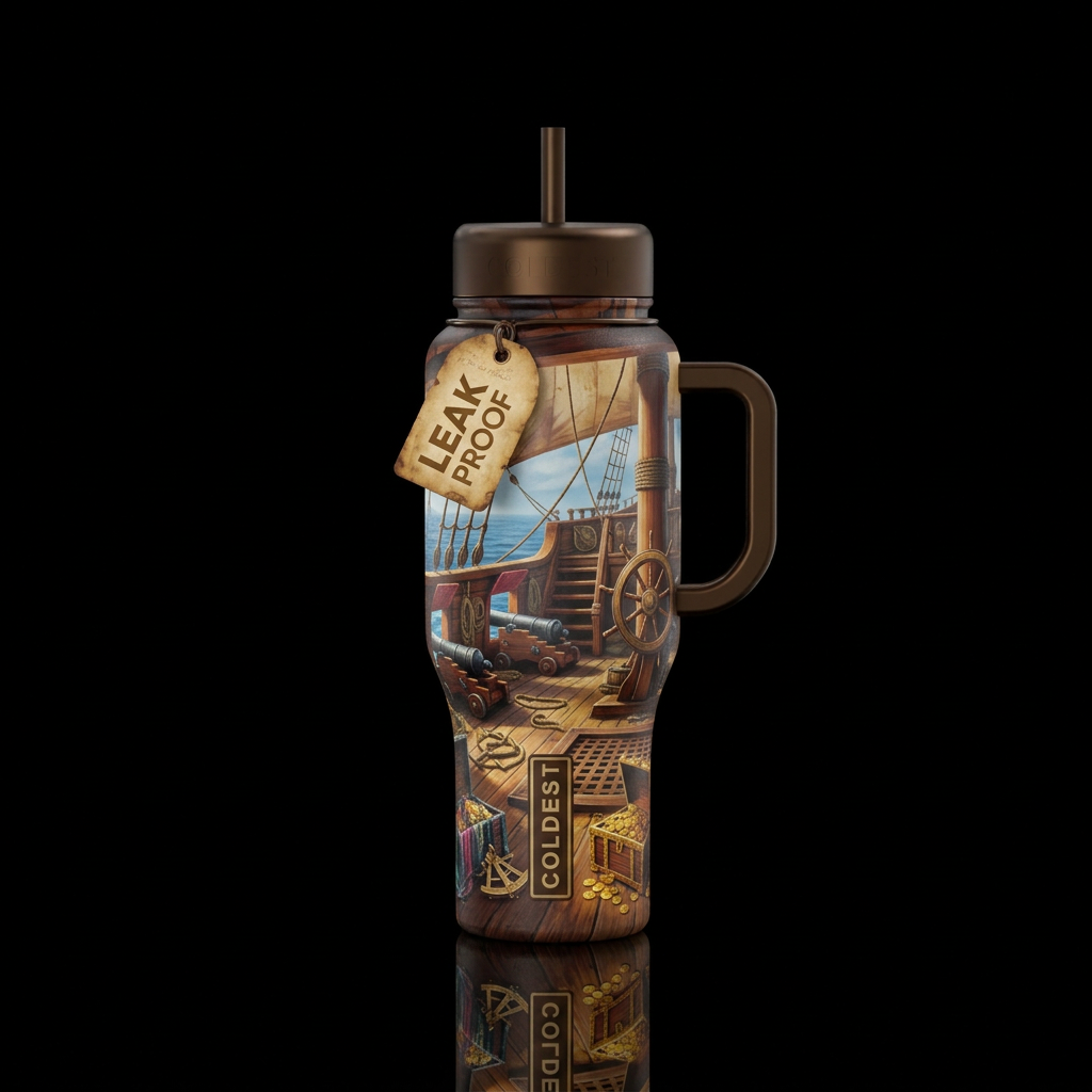 Pirate ship water bottle design