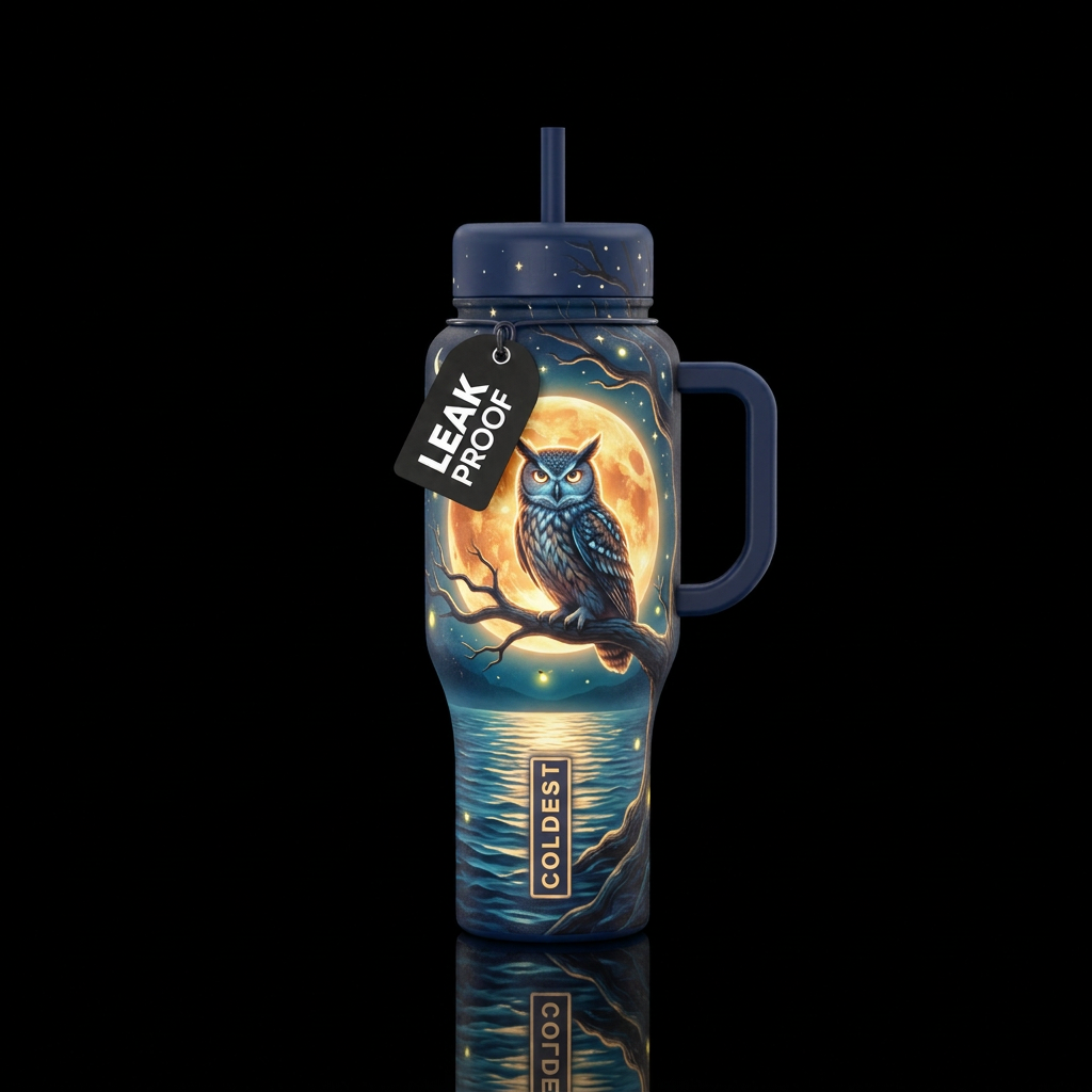 Owl water bottle design