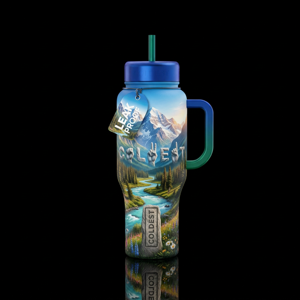 Coldest in sign language water bottle design