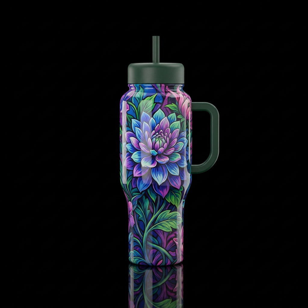 Flowers water bottle design