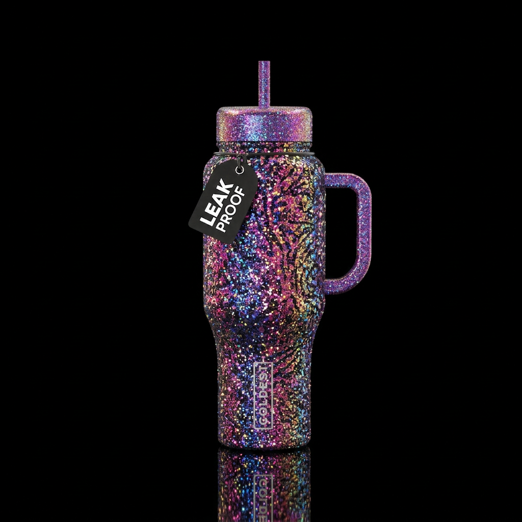 Glitter water bottle design