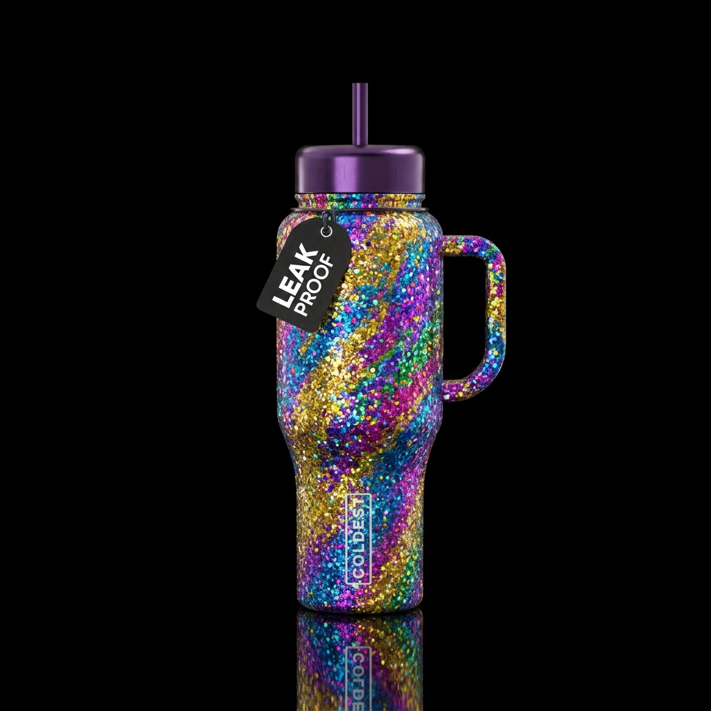 Glitter water bottle design