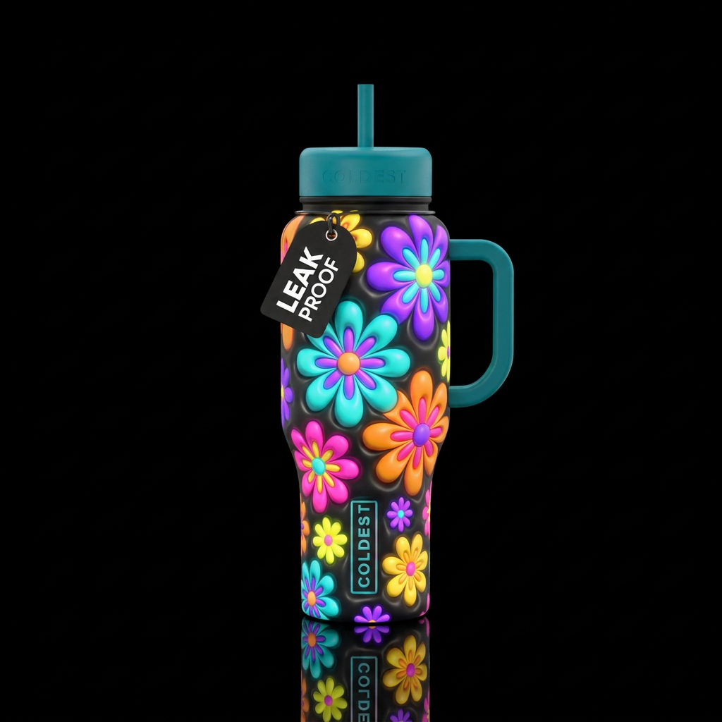 Flowers water bottle design