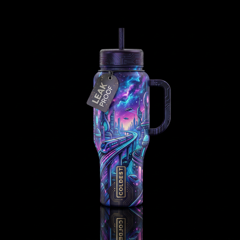 Futuristic year 5050 water bottle design