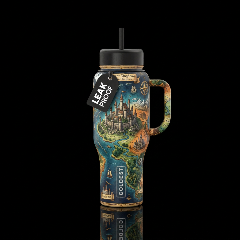 Map water bottle design