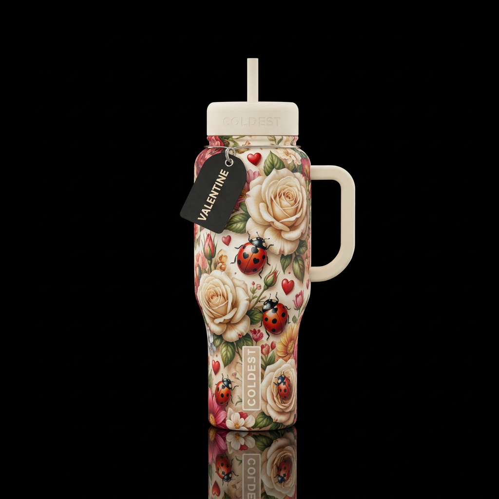 Valentines water bottle design