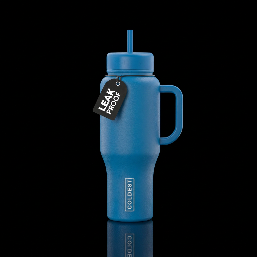 Blue water bottle design