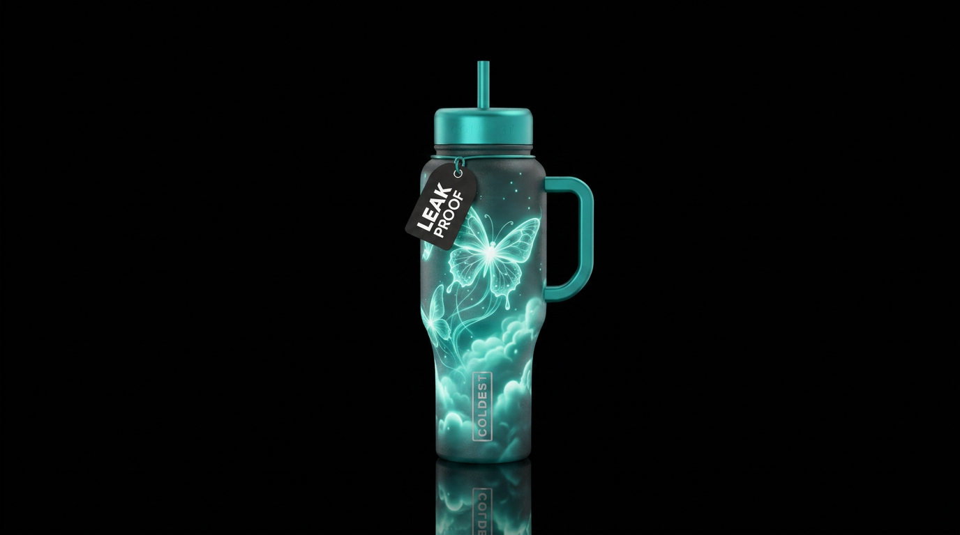 Glowie butterfly water bottle design