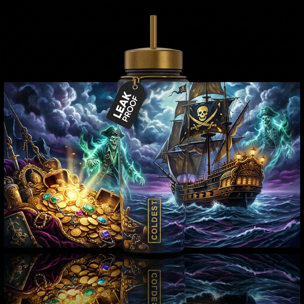 Pirates ship water bottle design