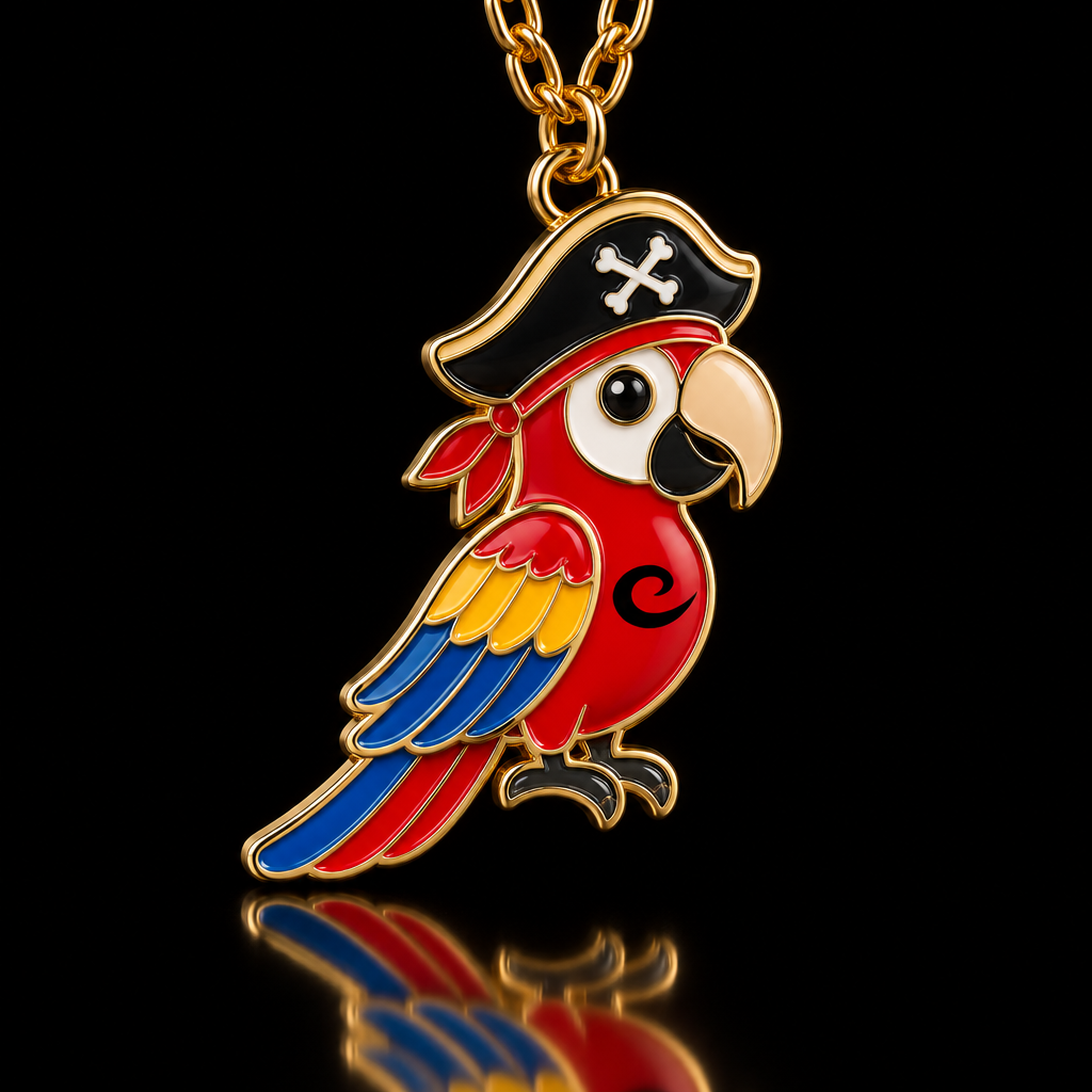 Pirate macaw water bottle design