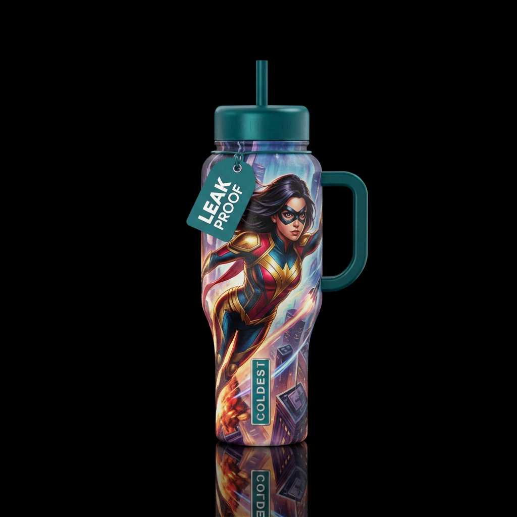 Superhero water bottle design