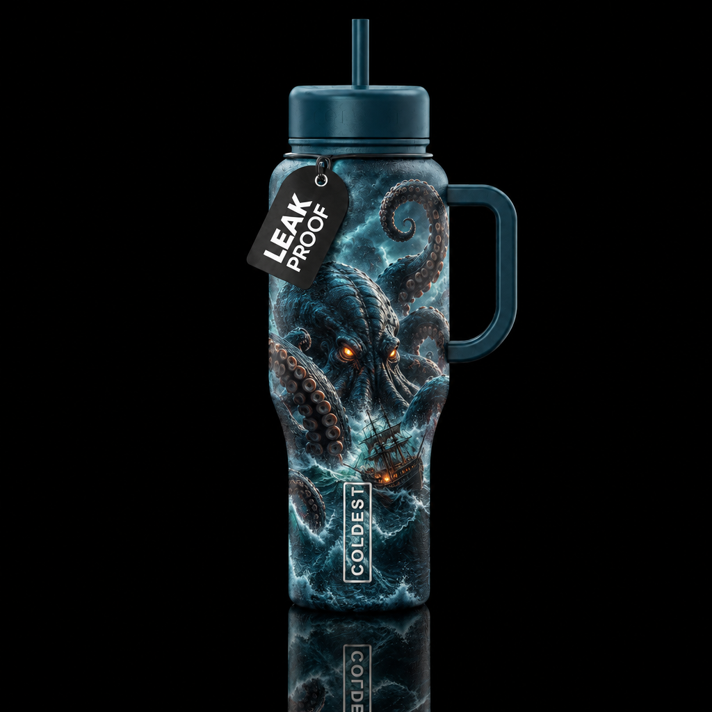 Kraken water bottle design