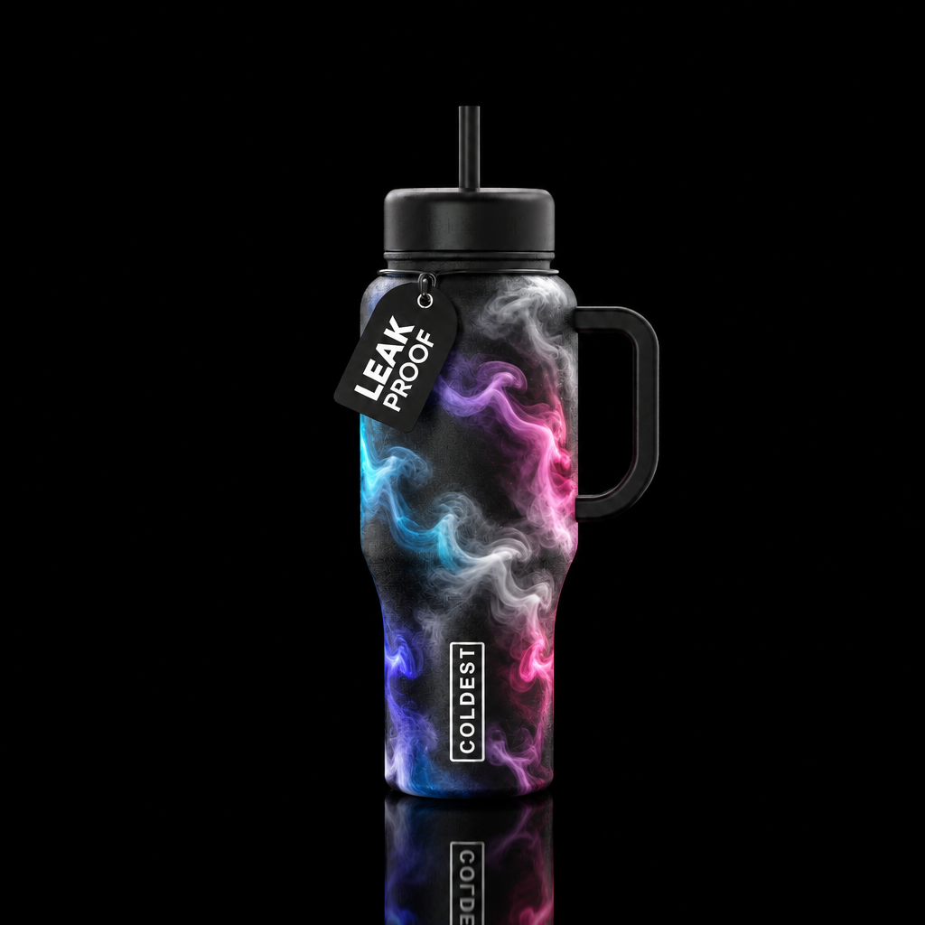 Colored waves water bottle design