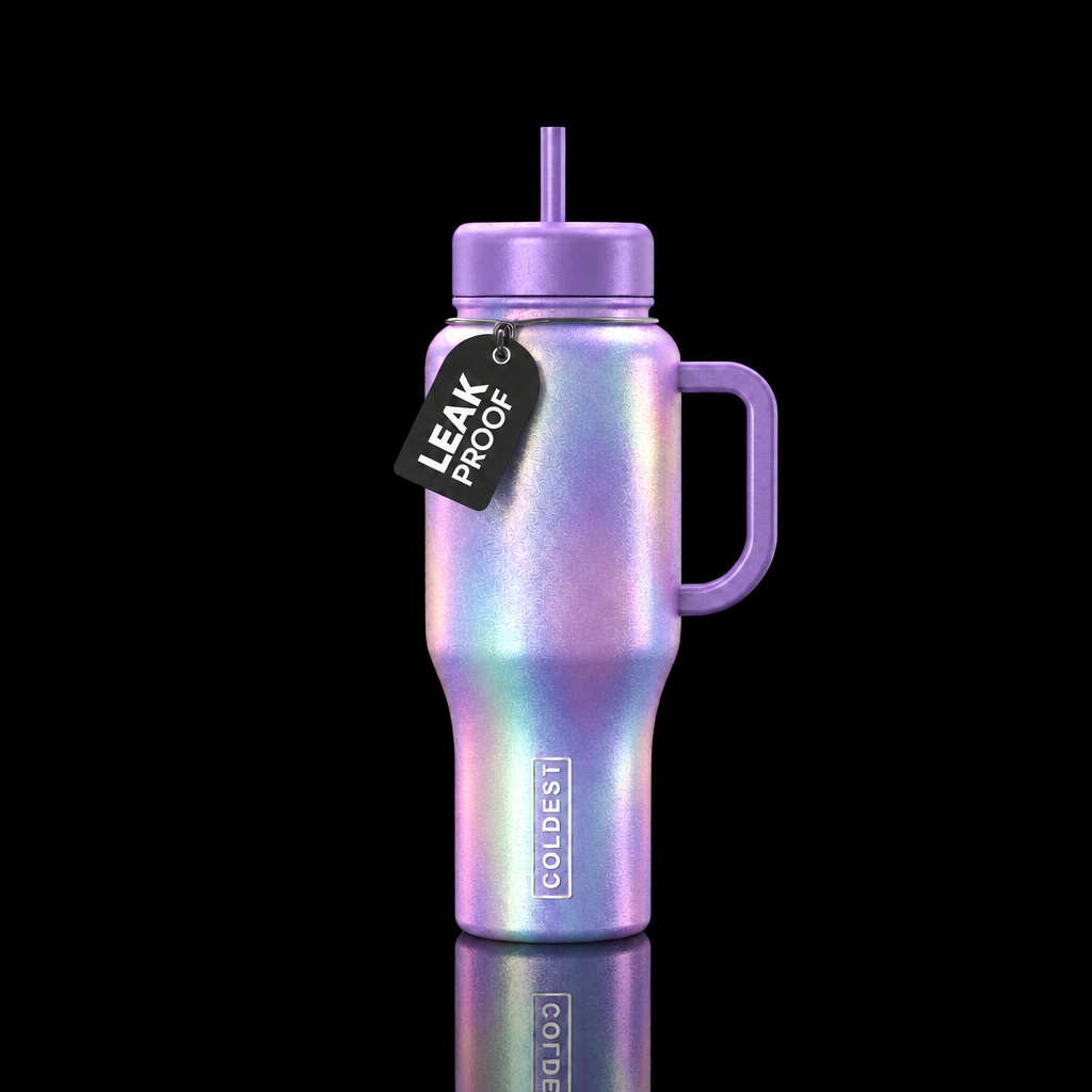 Pearlescent, shimmer water bottle design
