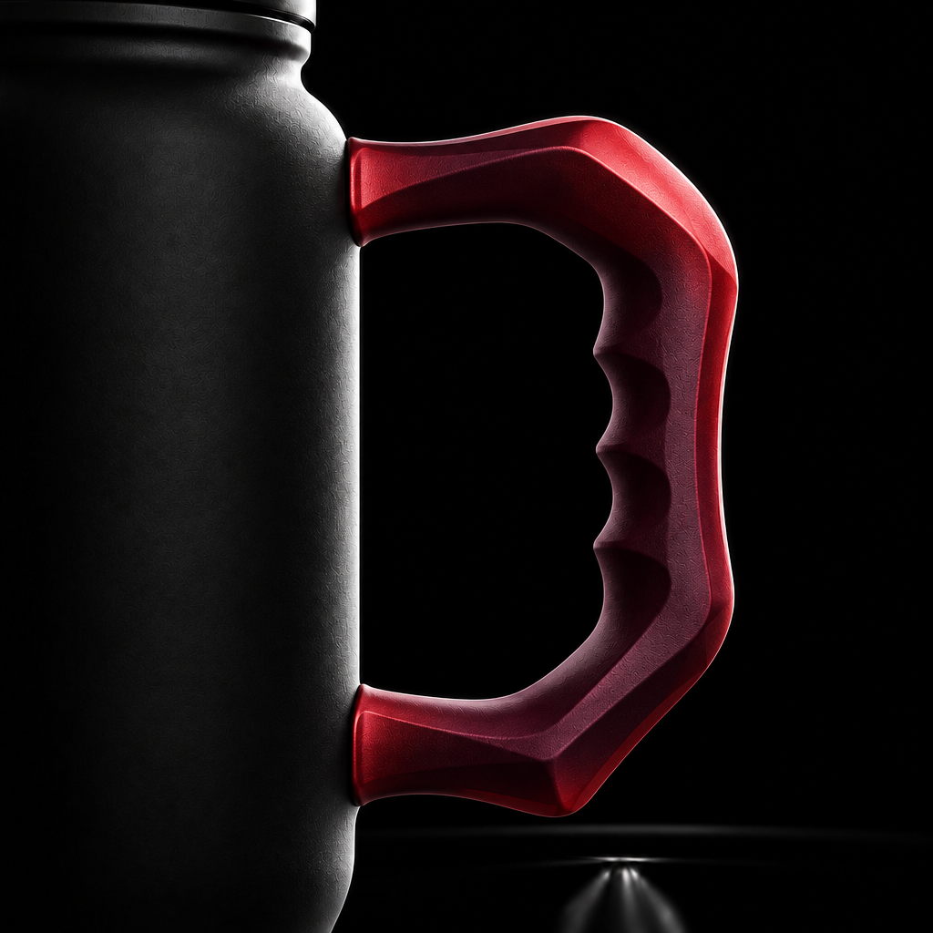 Red and maroon hombre water bottle design
