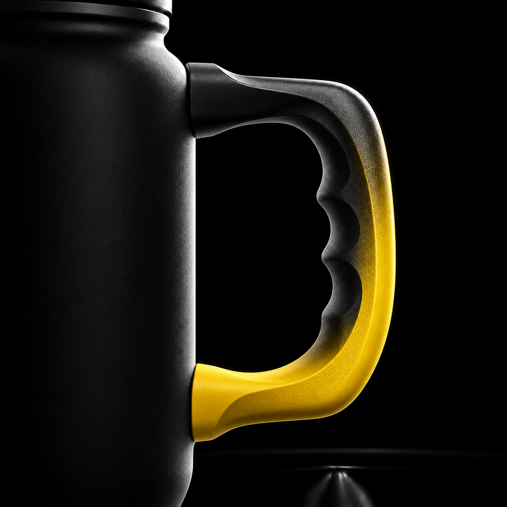 Yellow and black hombre water bottle design