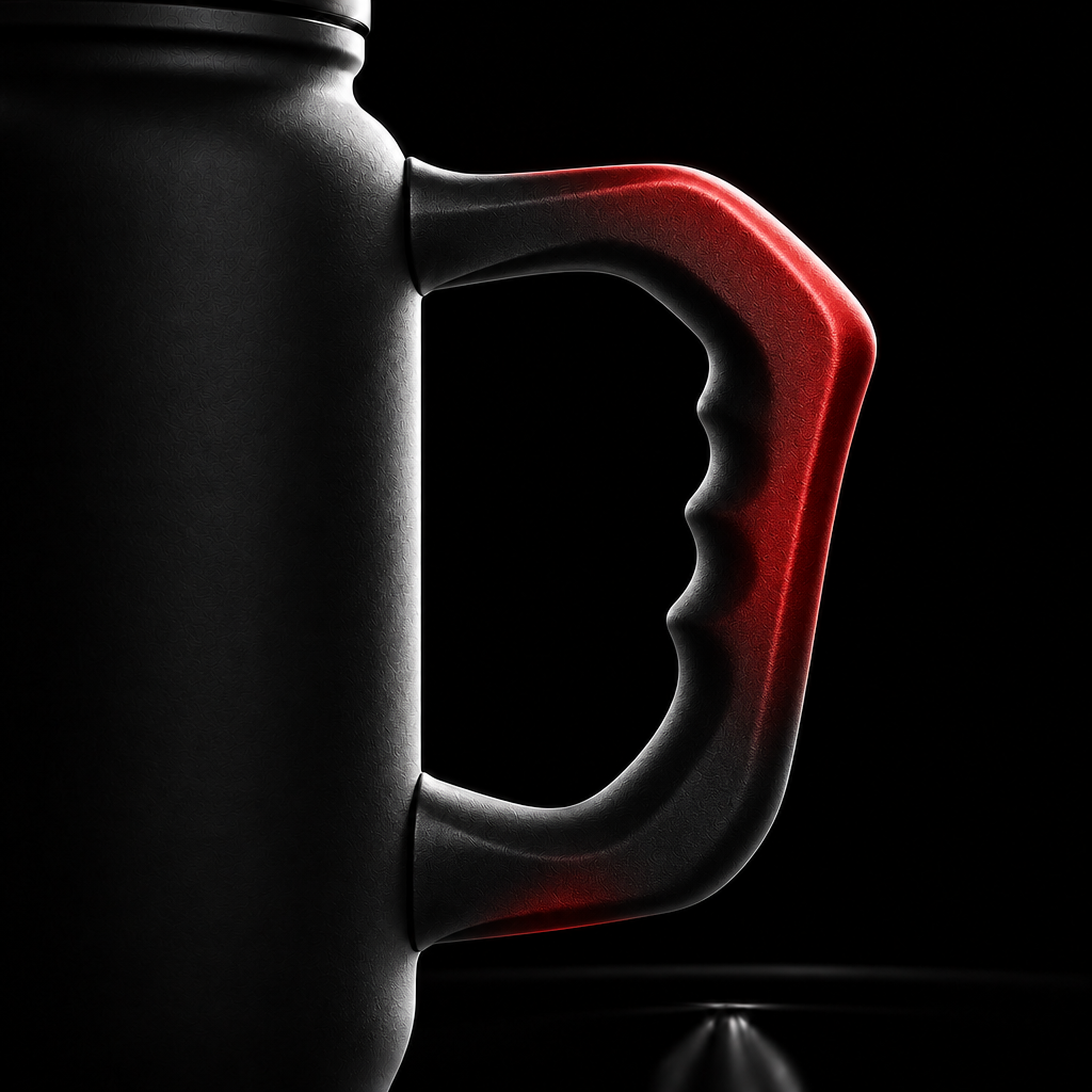 Red and black water bottle design