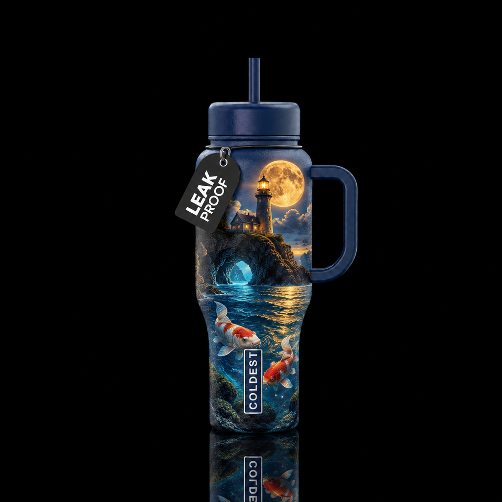 Mystic Koi water bottle design