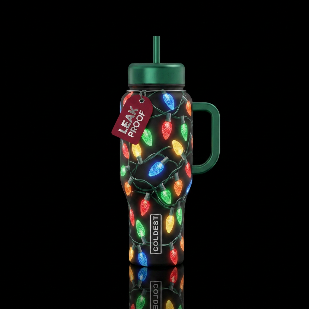 Multi color c9 christmas lights that glow in the d... water bottle design
