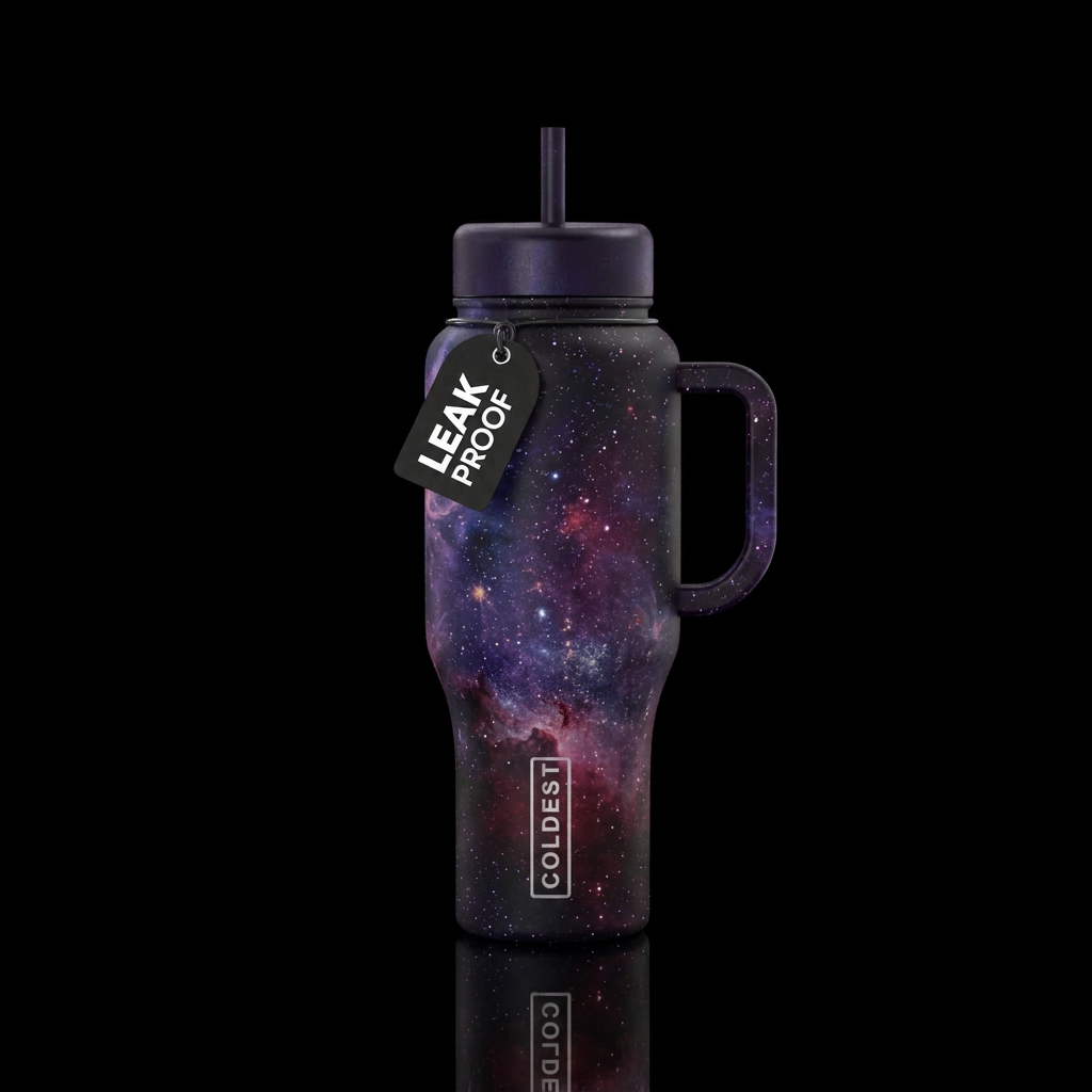 Dark galaxy , ominous water bottle design