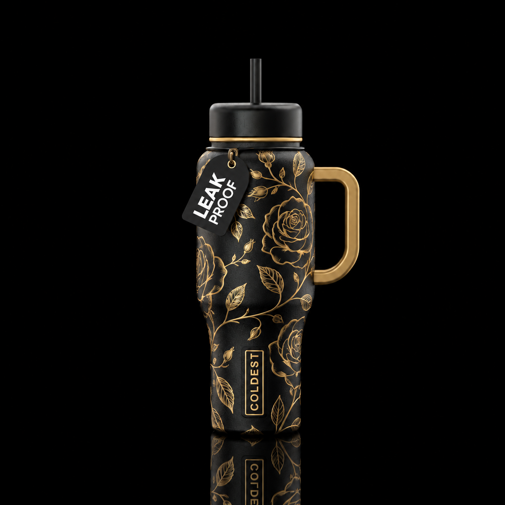 Midnight rose water bottle design