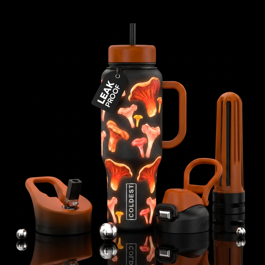 Glowie Hypomyces lactifluorum with Cantharellus ro... water bottle design