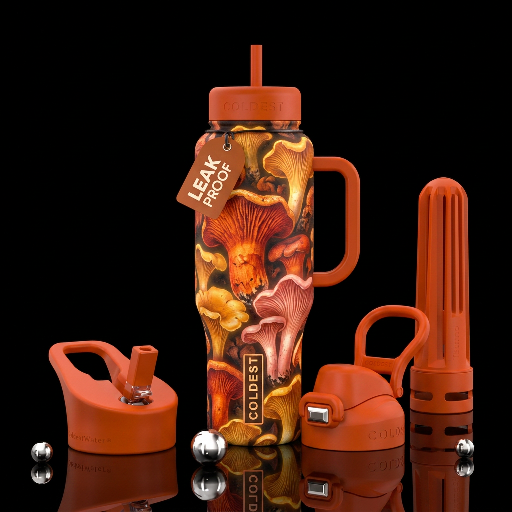 Glowie Hypomyces lactifluorum with Cantharellus ro... water bottle design
